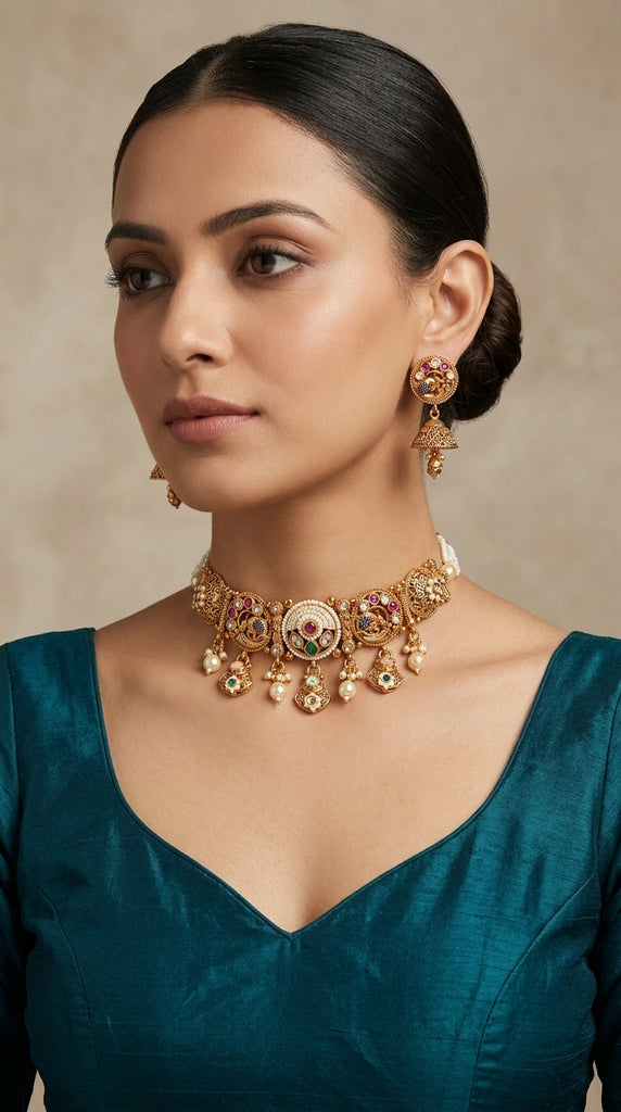 HERITAGE Meenakari Choker Necklace Set