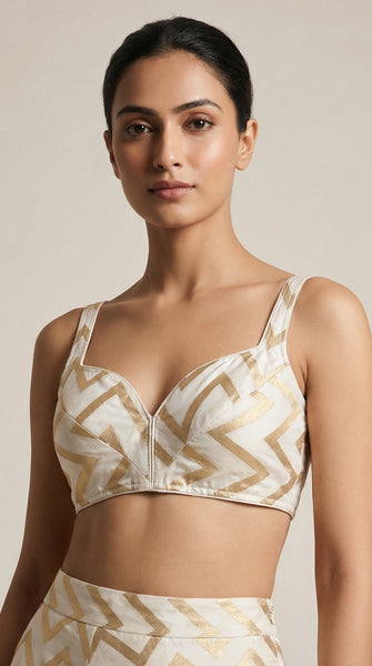 Cream Brocade Blouse 34/36