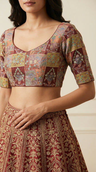 Brown Embroidered Blouse 34/36/38