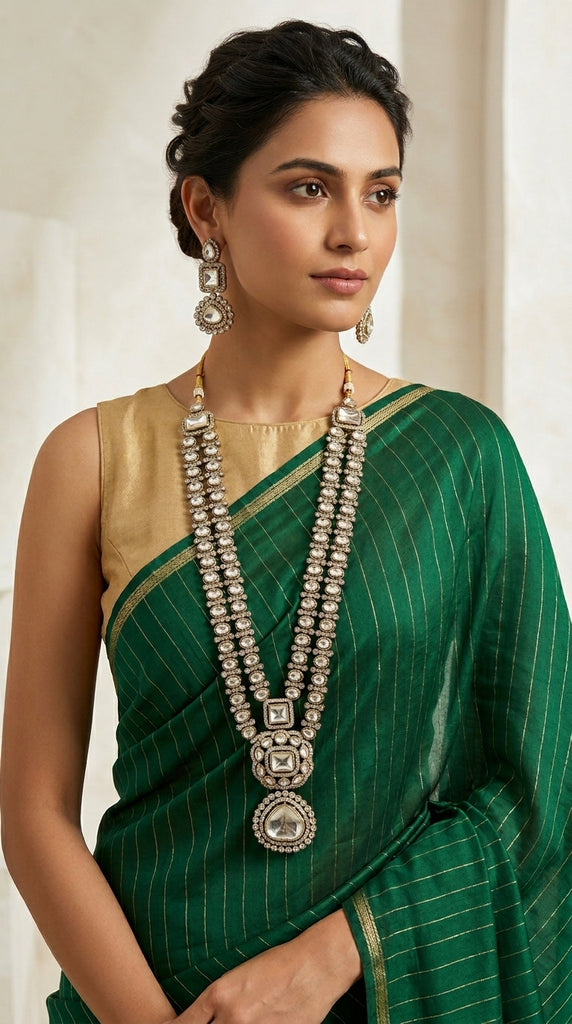 DIVA Victorian Style Kundan Layered Necklace Set
