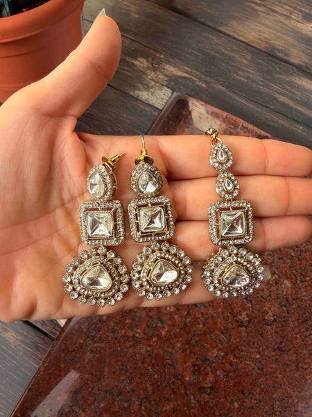 DIVA Victorian Style Kundan Layered Necklace Set