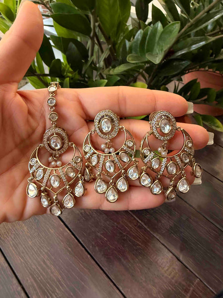 ROYALE Layered Polki Kundan Long Necklace Set