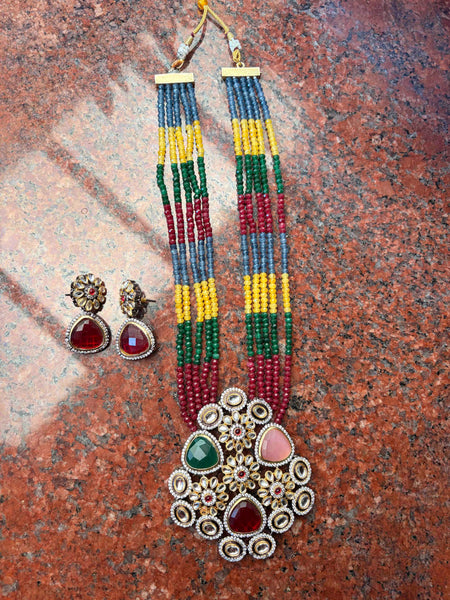 KIARA Navratan Rani Haar Long Necklace Set - 2 Styles