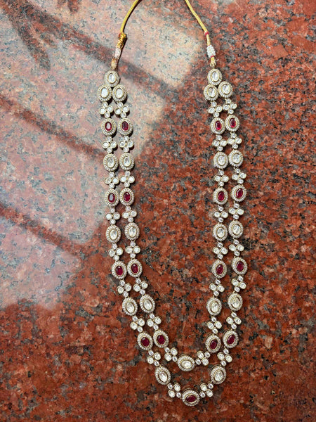 ROYALE Layered Polki Kundan Long Necklace Set - 3 Colours