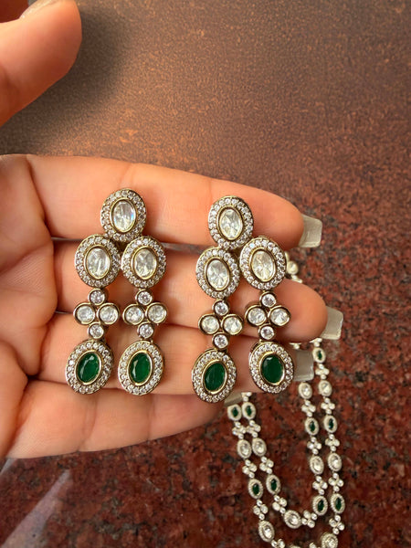 ROYALE Layered Polki Kundan Long Necklace Set - 3 Colours