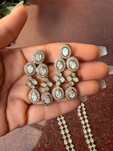 ROYALE Layered Polki Kundan Long Necklace Set - 3 Colours