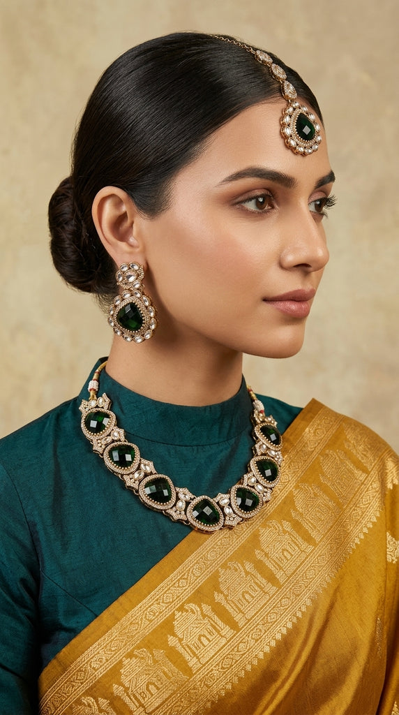 ANYA Black Stone Necklace Set