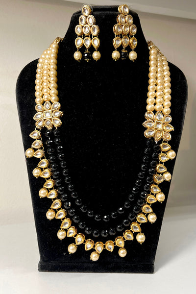 Black and Pearl Layered Necklace