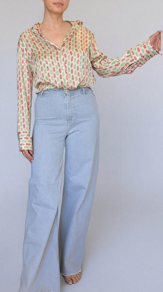 ZEN Satin Silk Printed Shirt - Weaves