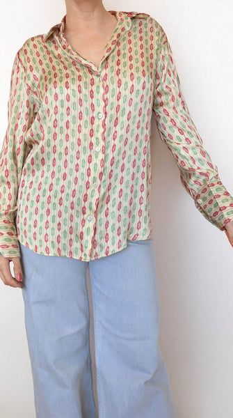 ZEN Satin Silk Printed Shirt - Weaves