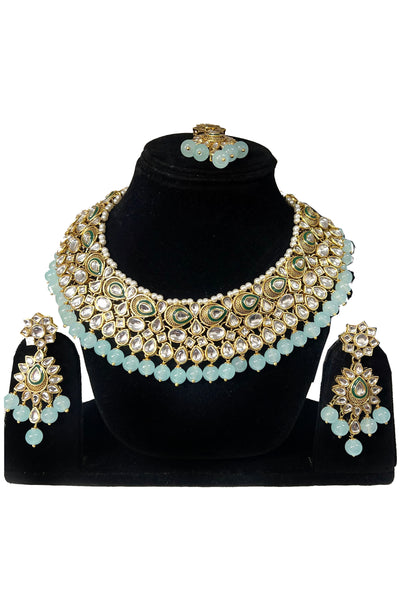 VIVAH Grand Mint Kundan Necklace Set