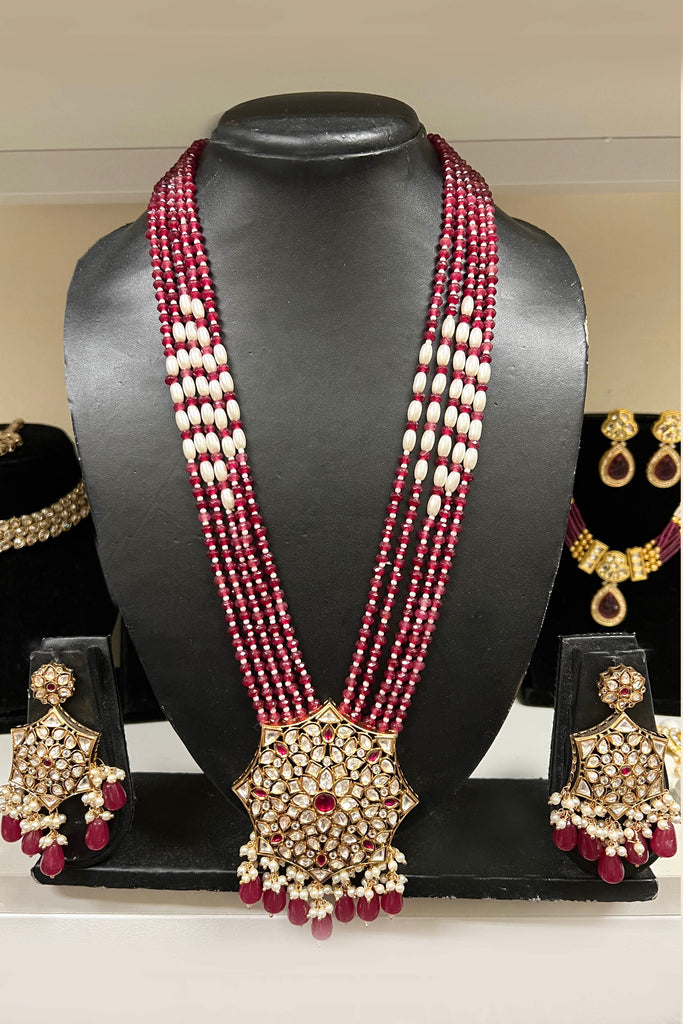 VIVAH Kundan Ruby long necklace set