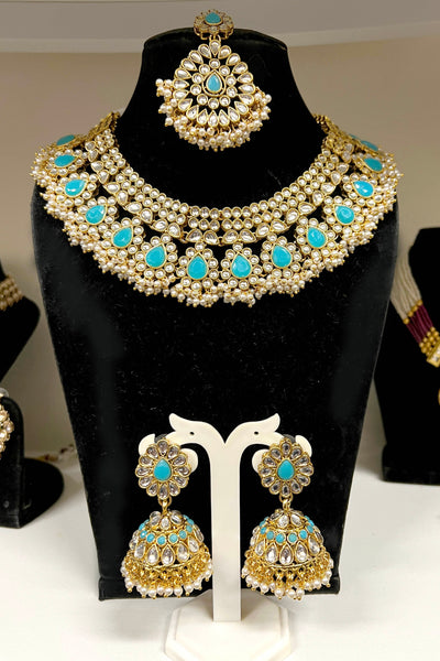 VIVAH Blue Kundan Necklace Set