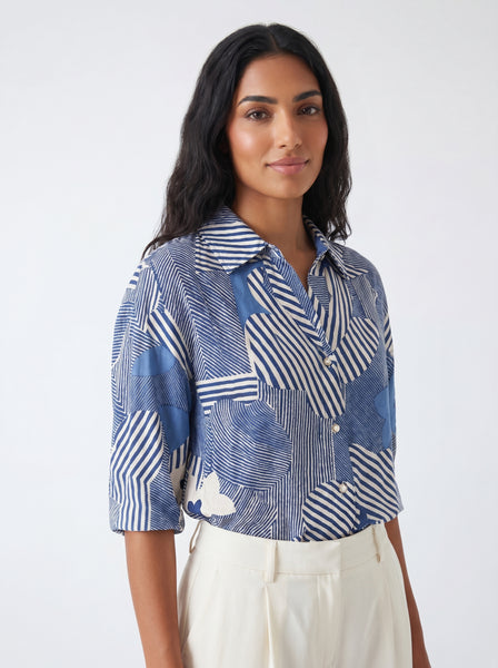 ZEN Mosaic Indigo Shirt