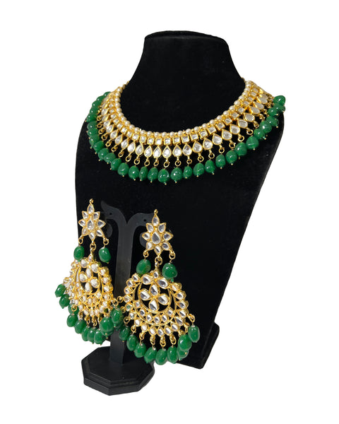 VIVAH Bridal Green Kundan Necklace Set