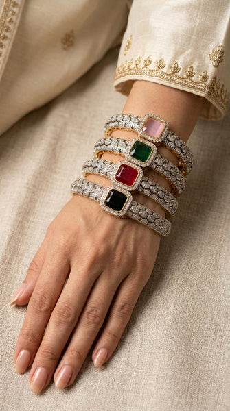 American Diamond Victorian Kadas - Free Size