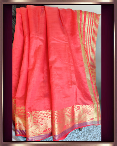 Cotton Silk Red Saree