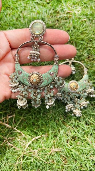 Lacquered Chandbali Earrings x 2 Shades