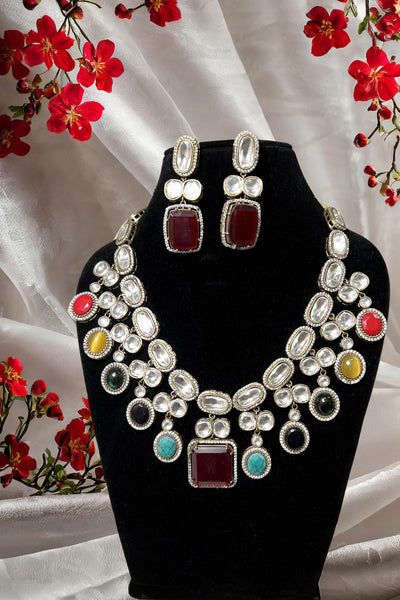 VIVAH Multi-coloured stone Necklace Set