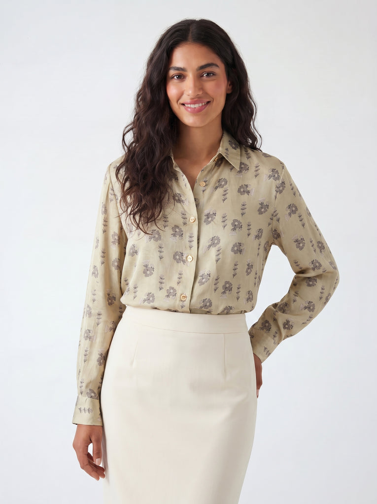 ZEN Antique Gold Bloom Shirt