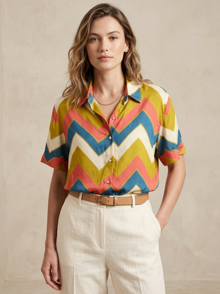 ZEN The Classic Chevron Shirt - Mustard, Coral, Purple