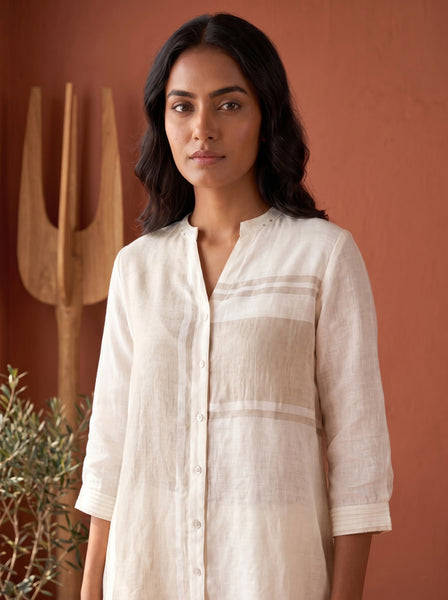 AUREVA Ivory Weave Linen Co-ord Set - M/XL/3XL