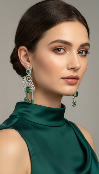 Emerald Green AD Earrings