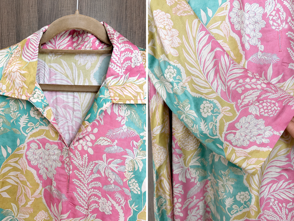 AUREVA Pink Aqua Silk Floral Co-ord - S TO L