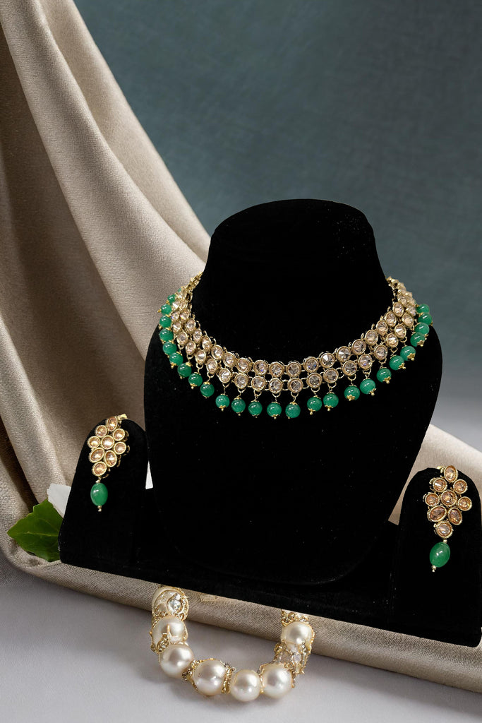 Polki Antique Green Necklace