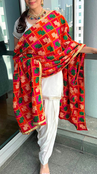 Salwaar Kameez with Phulkari Dupatta - S