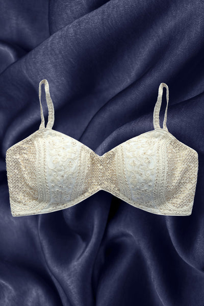 Cream Bralet Embroidered Blouse - 34/36