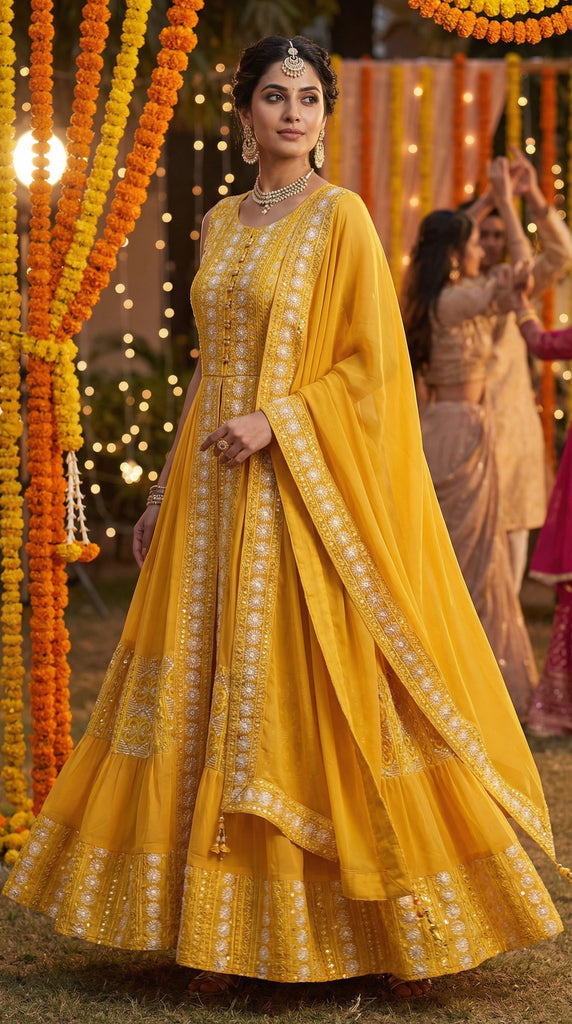 Mustard Yellow Top with Palazzo Set - L