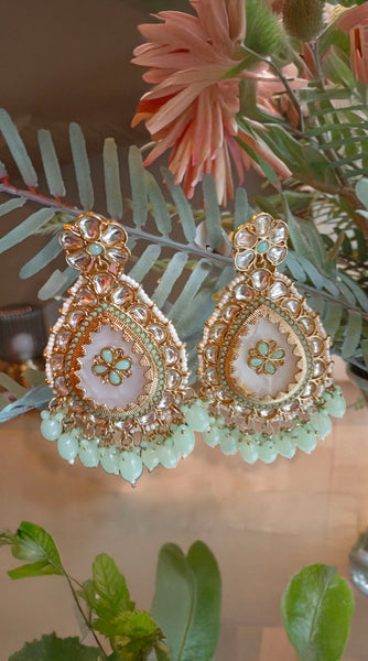 Enamel Chandbali Earrings x 2 Shades