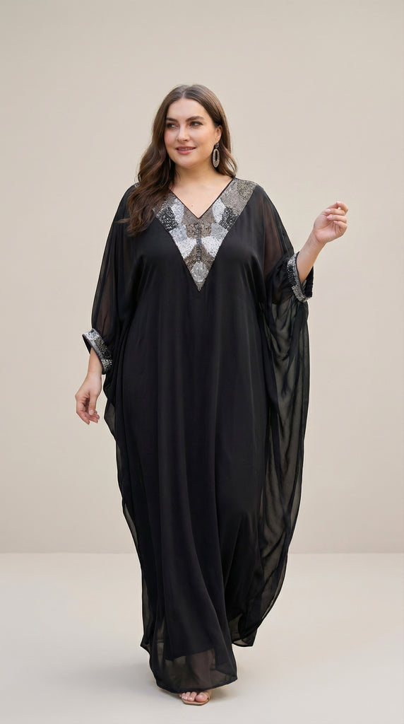 Black Oversize Ponch Style Pants Set - XXXL