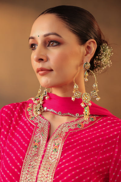 Red Leheriya Gotta Anarkarli Suit - M/L/XL