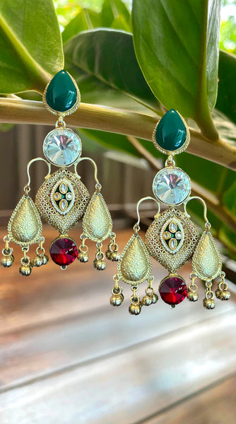 Traditional Gold Indian Drop Earrings