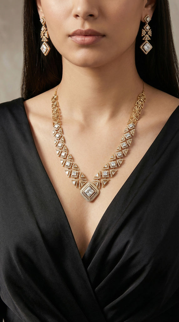 Clear Stone AD Necklace Set