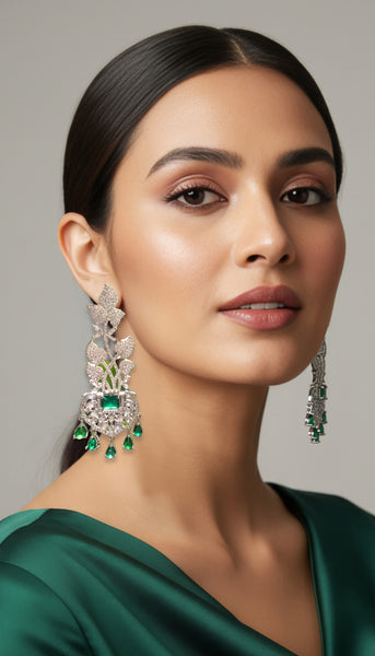 Emerald Green AD Earrings