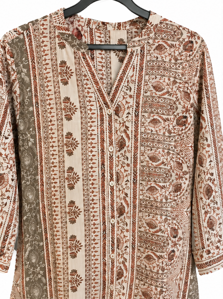 KAYA Mocha Heritage Print Kurti - M/XL/3XL
