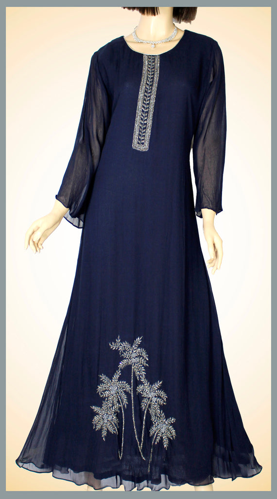 Blue Georgette Dress - L