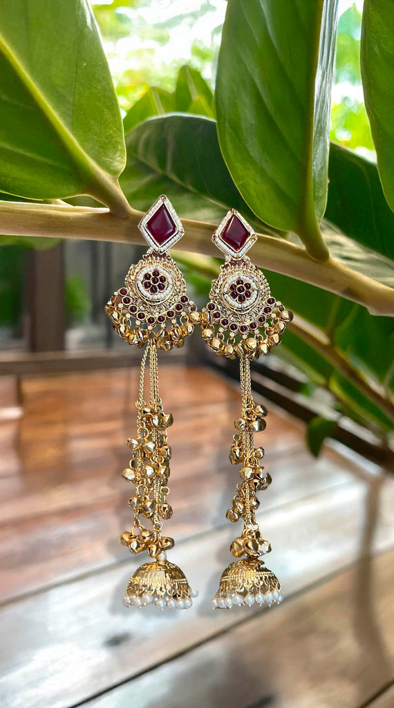 Kashmiri Long Drop Earrings