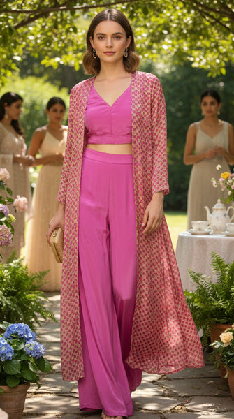 Pink Self-Print Fusion Jacket - S