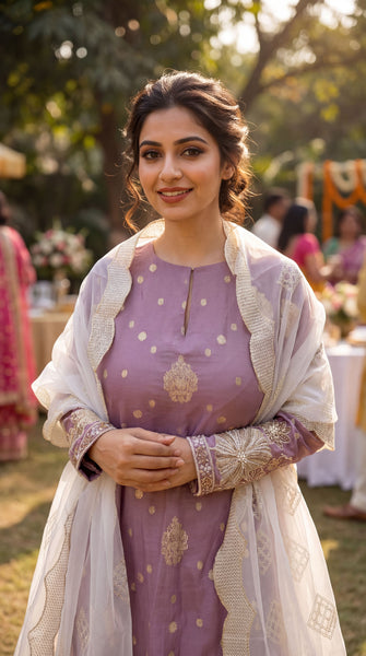 KANAYA Lilac Kurti Paints Set - L