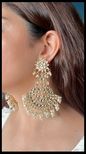 RANI Oversized Royal Kundan Earrings