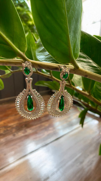Emerald Green AD Earrings