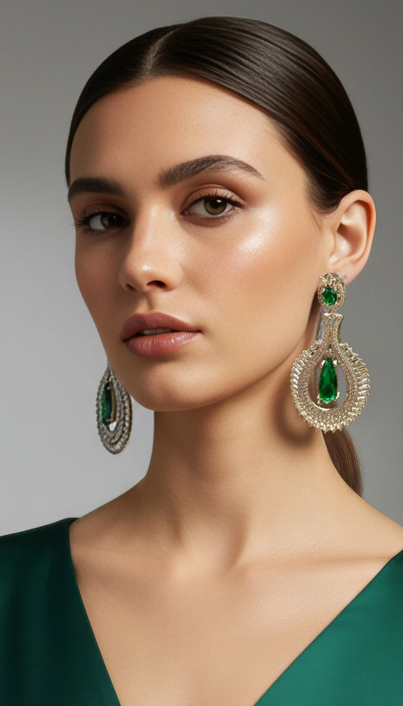 Emerald Green AD Earrings