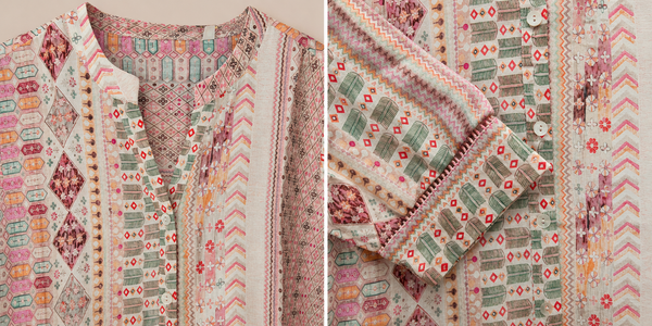 KAYA Blush Mosaic Printed Kurti - M/XL/3XL