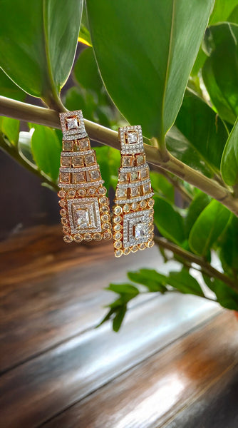 Silver Gold AD Earrings