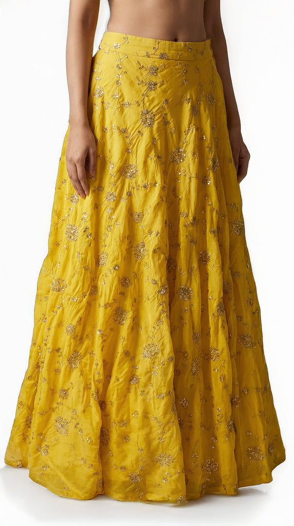 Yellow Emberoidered Skirt