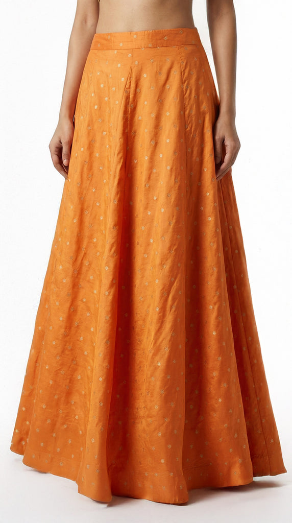 Orange Brocade Skirt